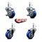 Service Caster 3'' Blue Poly Wheel Swivel 7/16'' Grip Ring Stem Caster Set 2 Brakes, 4PK GR20S314-PPUB-BLUE-TLB-716138-2-S-2 - alternate 2